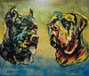 'Dogs'. David Bromley. Acrylic on canvas. 150cm x 180cm.