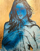 'Jessica'. David Bromley. Acrylic on canvas with gold leaf gilding. 165cm x 133cm.