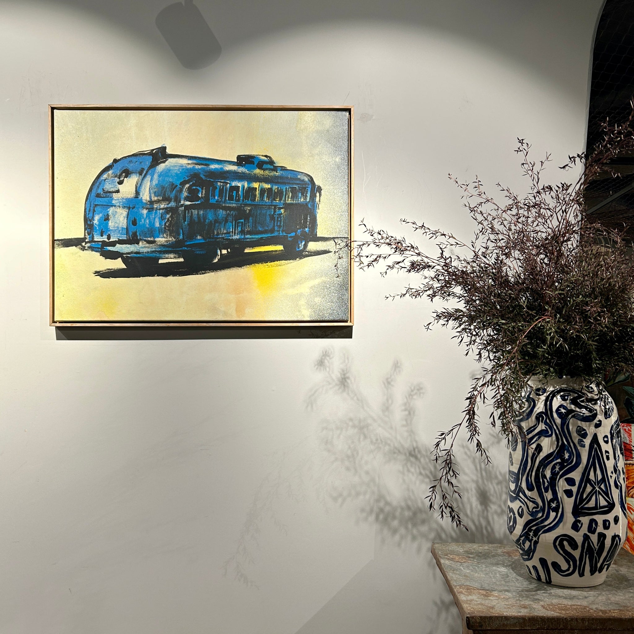 'Airstream' David Bromley. Acrylic on canvas in timber frame. 77 x 106cm